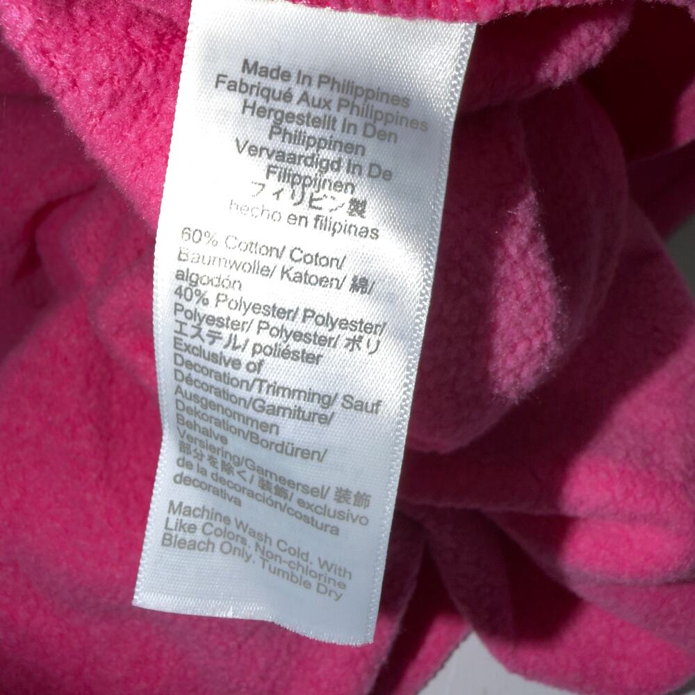 J. Crew Wide Button-Collar Tunic Sweatshirt Hot Pink Cloudspun Fleece Size L - Picture 6 of 7